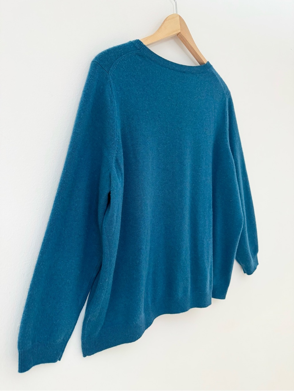 Talbots Audrey 100% Cashmere Sweater Teal Ocean Blue Plus Size 2X Petite 2XP - Picture 9 of 10